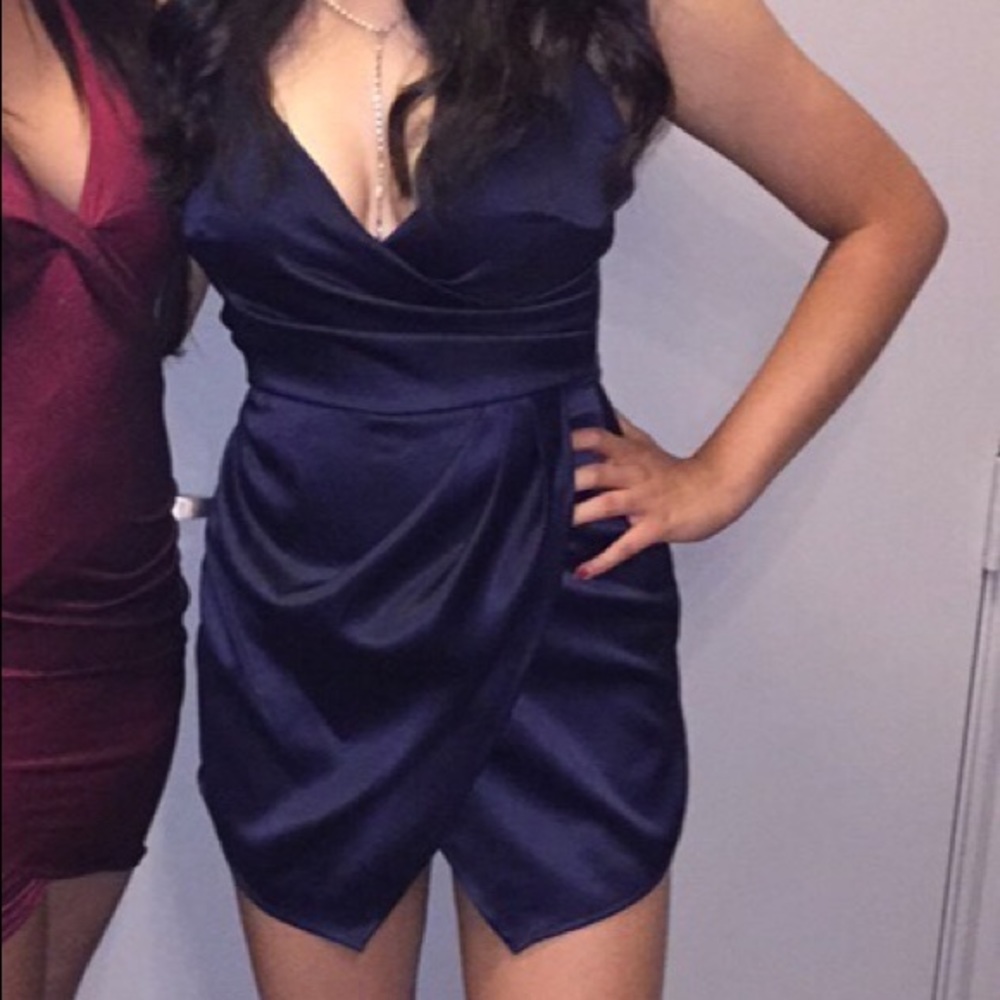 Agaci Dark Navy Blue Asymmetrical Romper